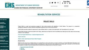 project skills home page screenshot