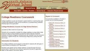SD virtual high school home page screenshot