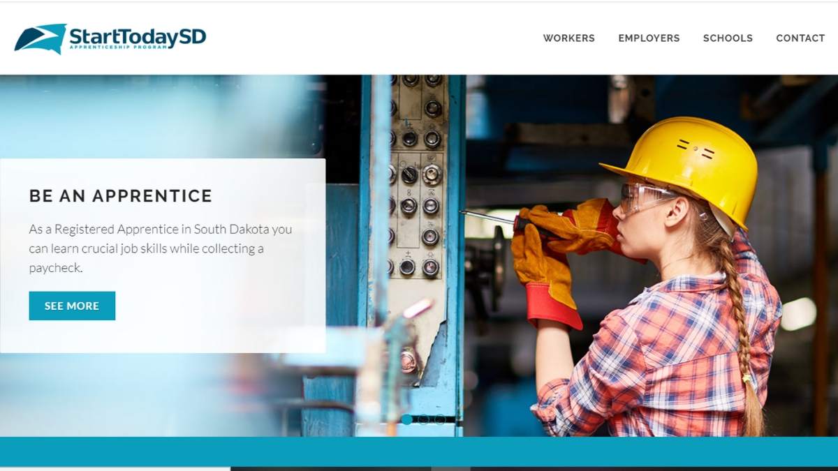 SD apprenticeships home page screenshot