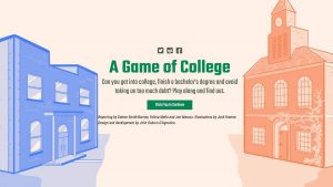 screenshot of game of college website