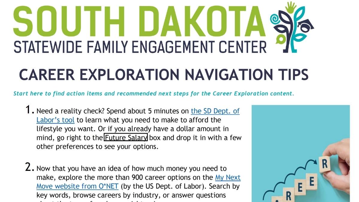 Image of Career Exploration Navigation Tips document