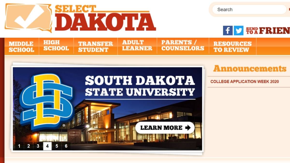 Image of Select Dakota website